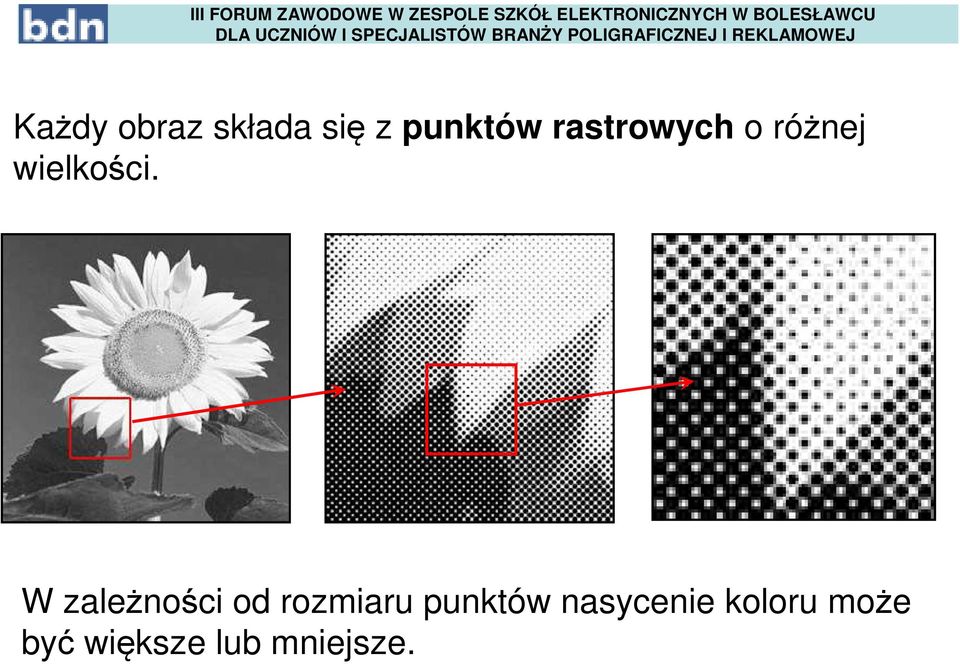 W zależności od rozmiaru punktów