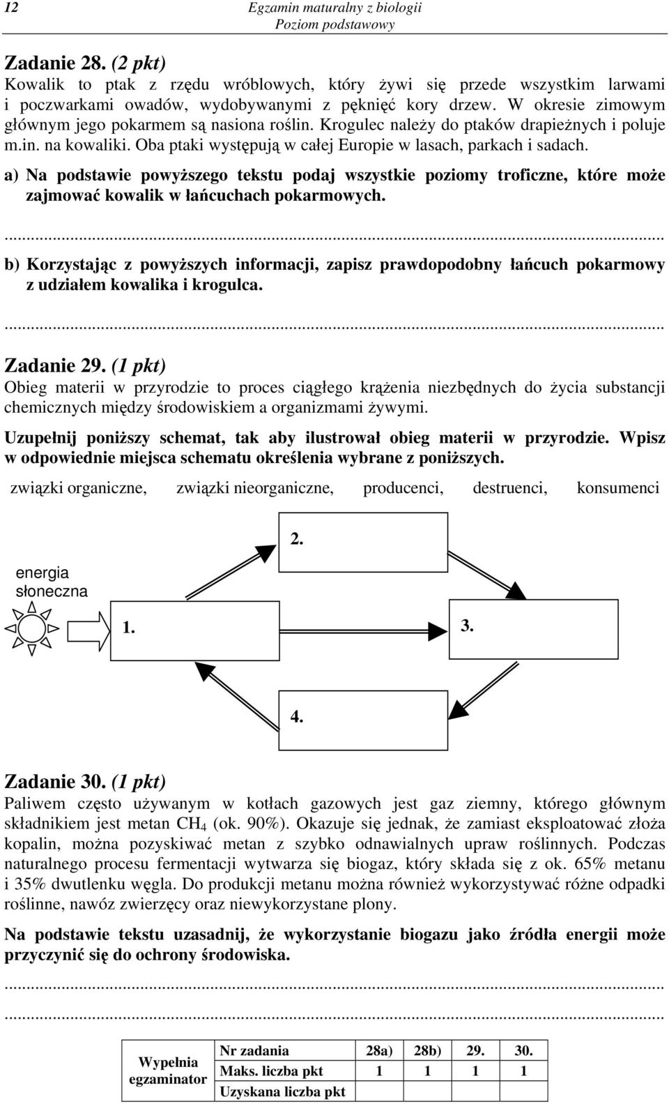 a) Na podstawie powyższego tekstu podaj wszystkie poziomy troficzne, które może zajmować kowalik w łańcuchach pokarmowych.