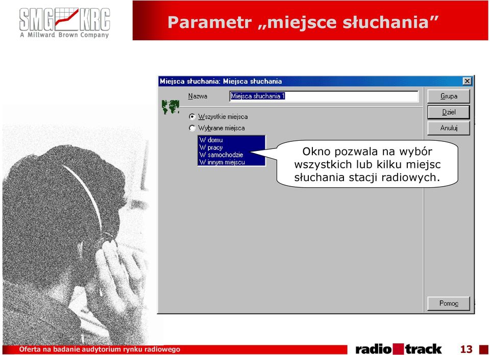 miejsc słuchania stacji radiowych.