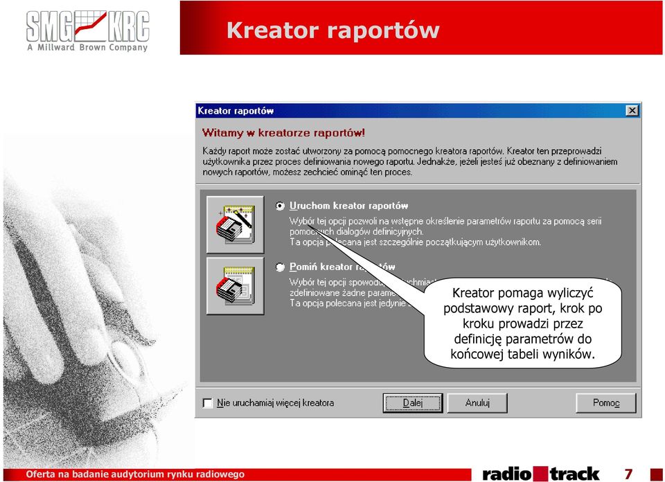 przez definicję parametrów do końcowej tabeli