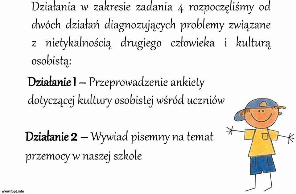 kulturą osobistą: Działanie I Przeprowadzenie ankiety dotyczącej kultury