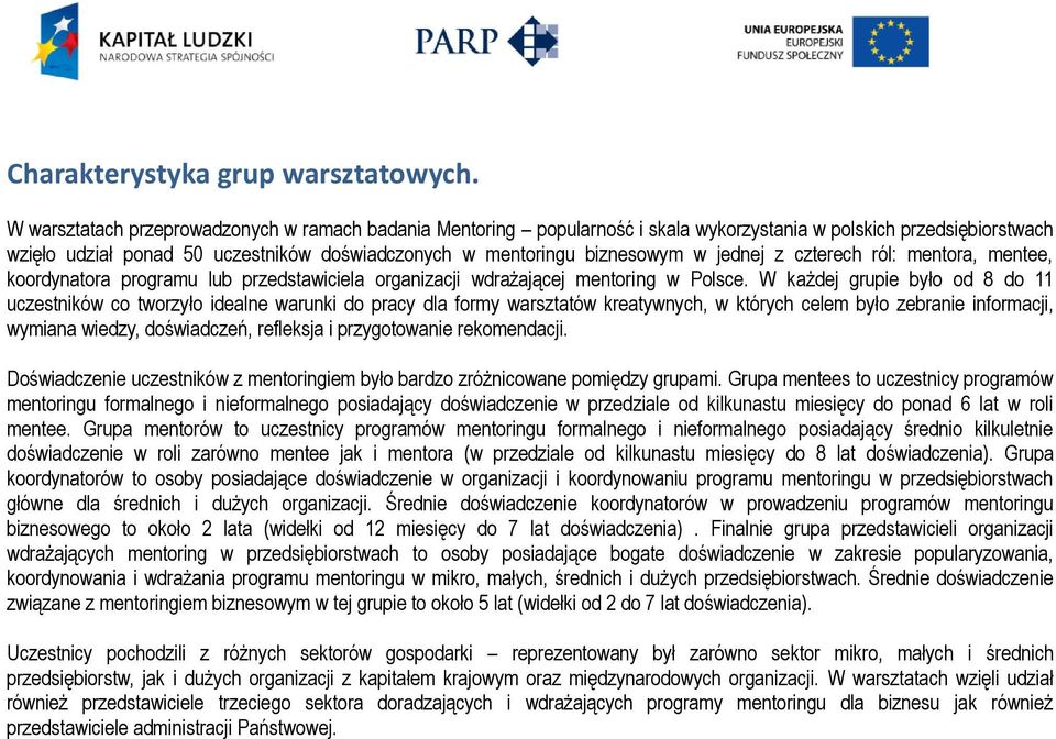 jednej z czterech ról: mentora, mentee, koordynatora programu lub przedstawiciela organizacji wdrażającej mentoring w Polsce.