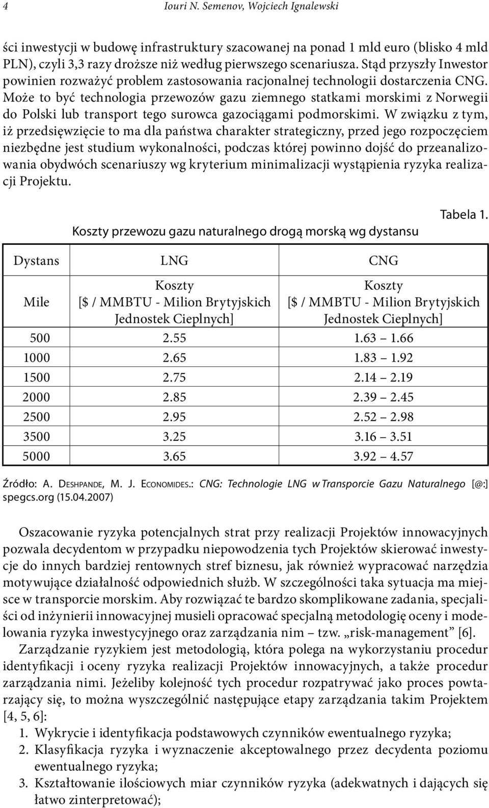 Może to być technologia przewozów gazu ziemnego statkami morskimi z Norwegii do Polski lub transport tego surowca gazociągami podmorskimi.