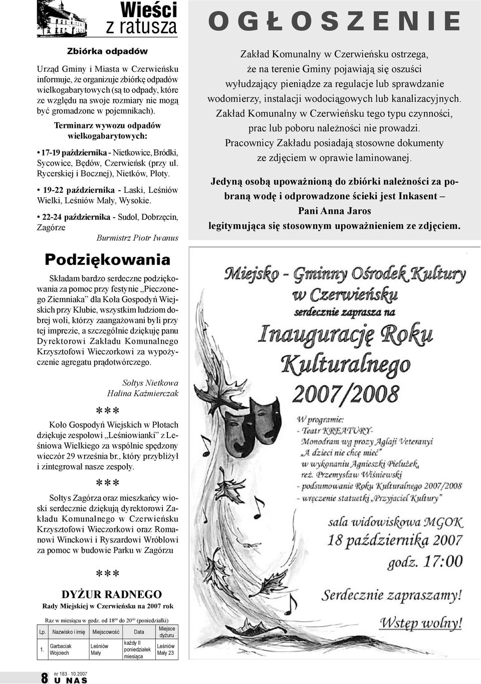 19-22 października - Laski, Leśniów Wielki, Leśniów Mały, Wysokie.