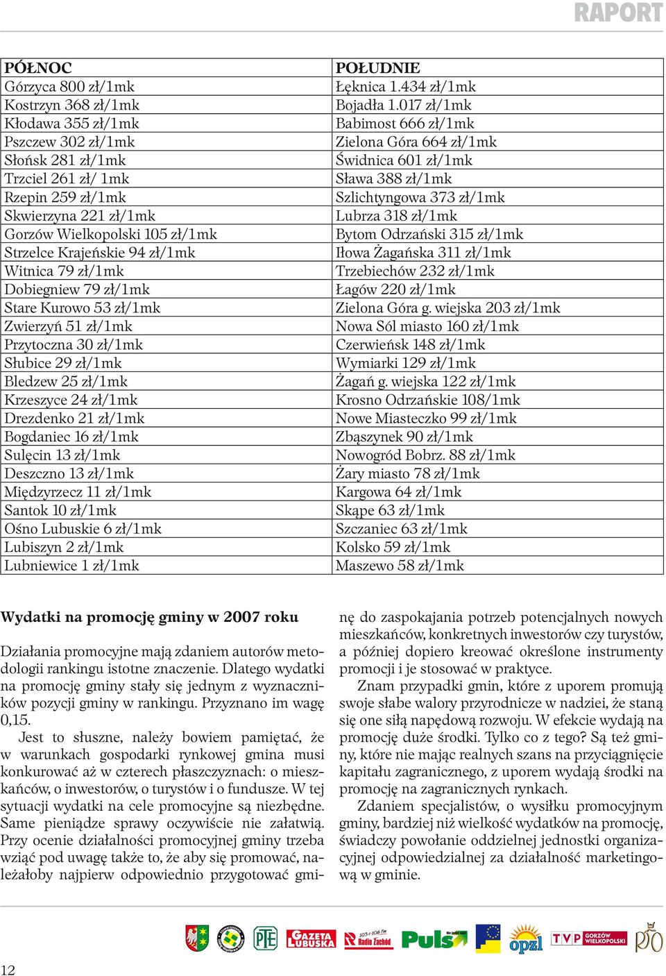 21 zł/1mk Bogdaniec 16 zł/1mk Sulęcin 13 zł/1mk Deszczno 13 zł/1mk Międzyrzecz 11 zł/1mk Santok 10 zł/1mk Ośno Lubuskie 6 zł/1mk Lubiszyn 2 zł/1mk Lubniewice 1 zł/1mk POŁUDNIE Łęknica 1.