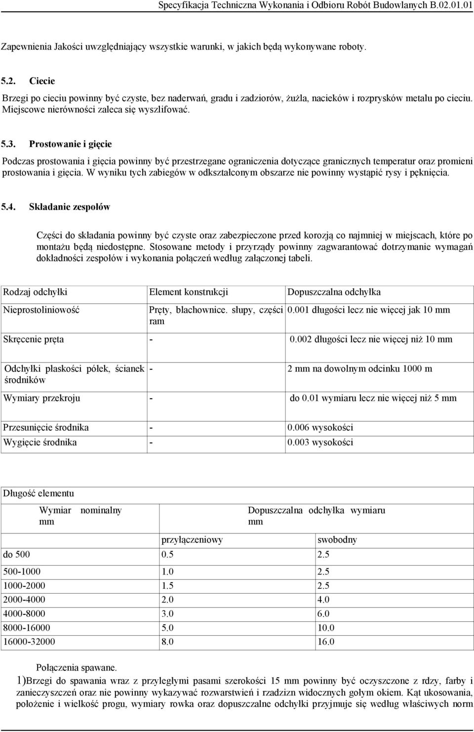 Prostowanie i gięcie Podczas prostowania i gięcia powinny być przestrzegane ograniczenia dotyczące granicznych temperatur oraz promieni prostowania i gięcia.