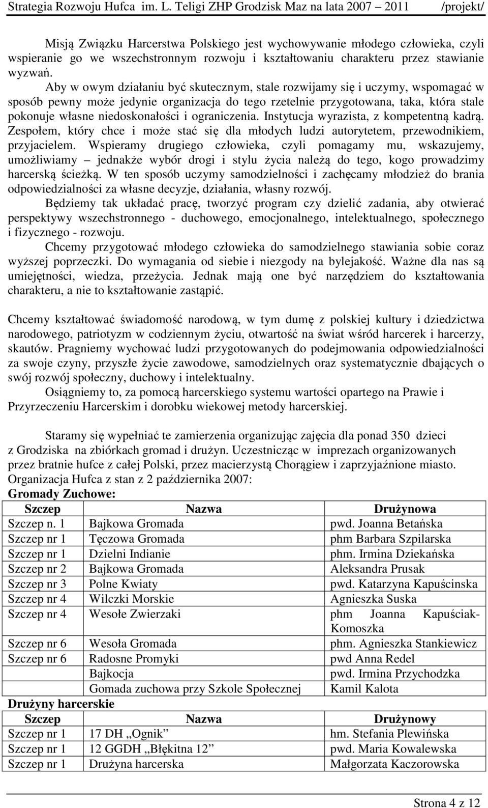 i ograniczenia. Instytucja wyrazista, z kompetentną kadrą. Zespołem, który chce i może stać się dla młodych ludzi autorytetem, przewodnikiem, przyjacielem.