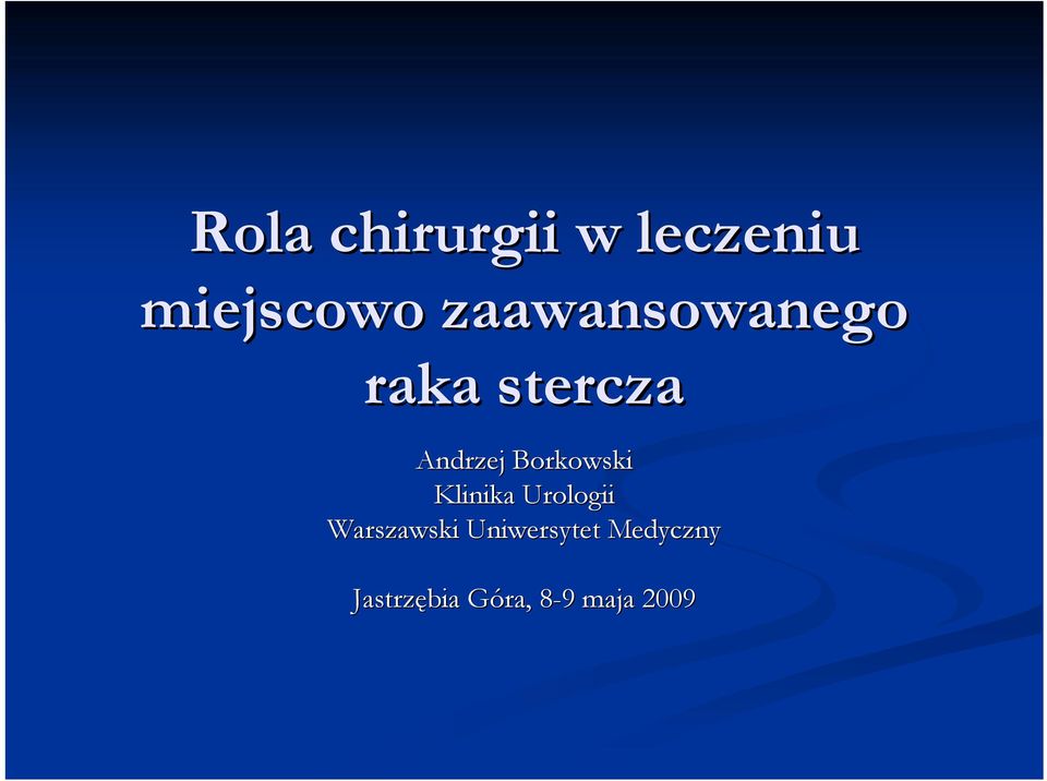 Borkowski Klinika Urologii Warszawski