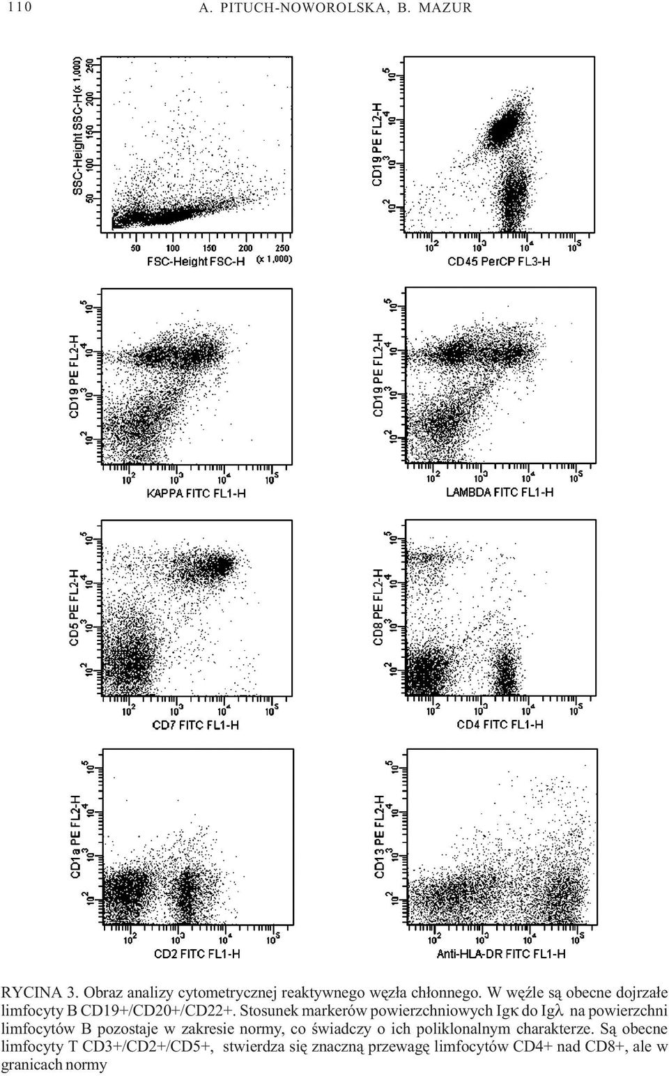 Stosunek markerów powierzchniowych Igk do Igl na powierzchni limfocytów B pozostaje w zakresie normy, co