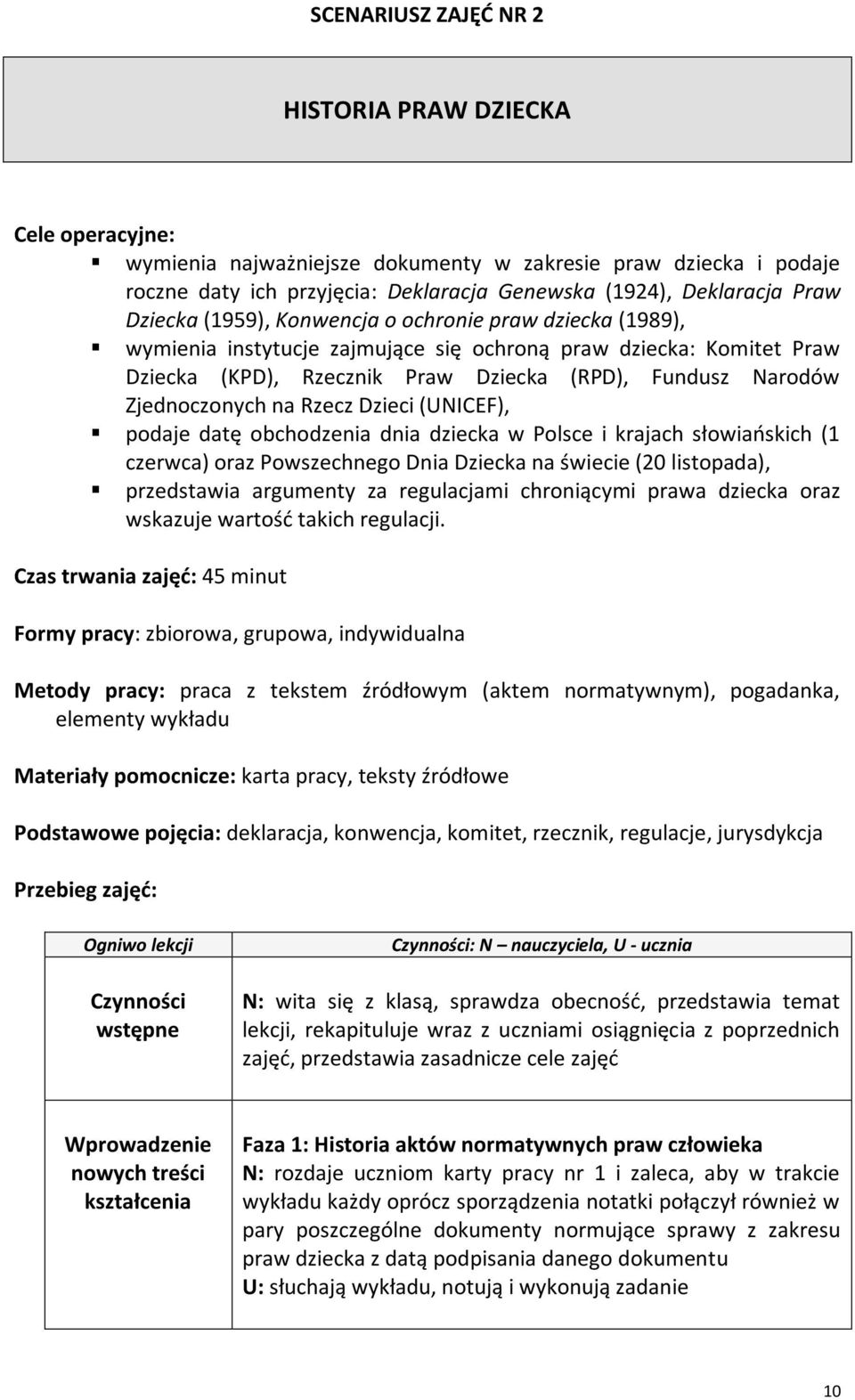 Zjednoczonych na Rzecz Dzieci (UNICEF), podaje datę obchodzenia dnia dziecka w Polsce i krajach słowiańskich (1 czerwca) oraz Powszechnego Dnia Dziecka na świecie (20 listopada), przedstawia