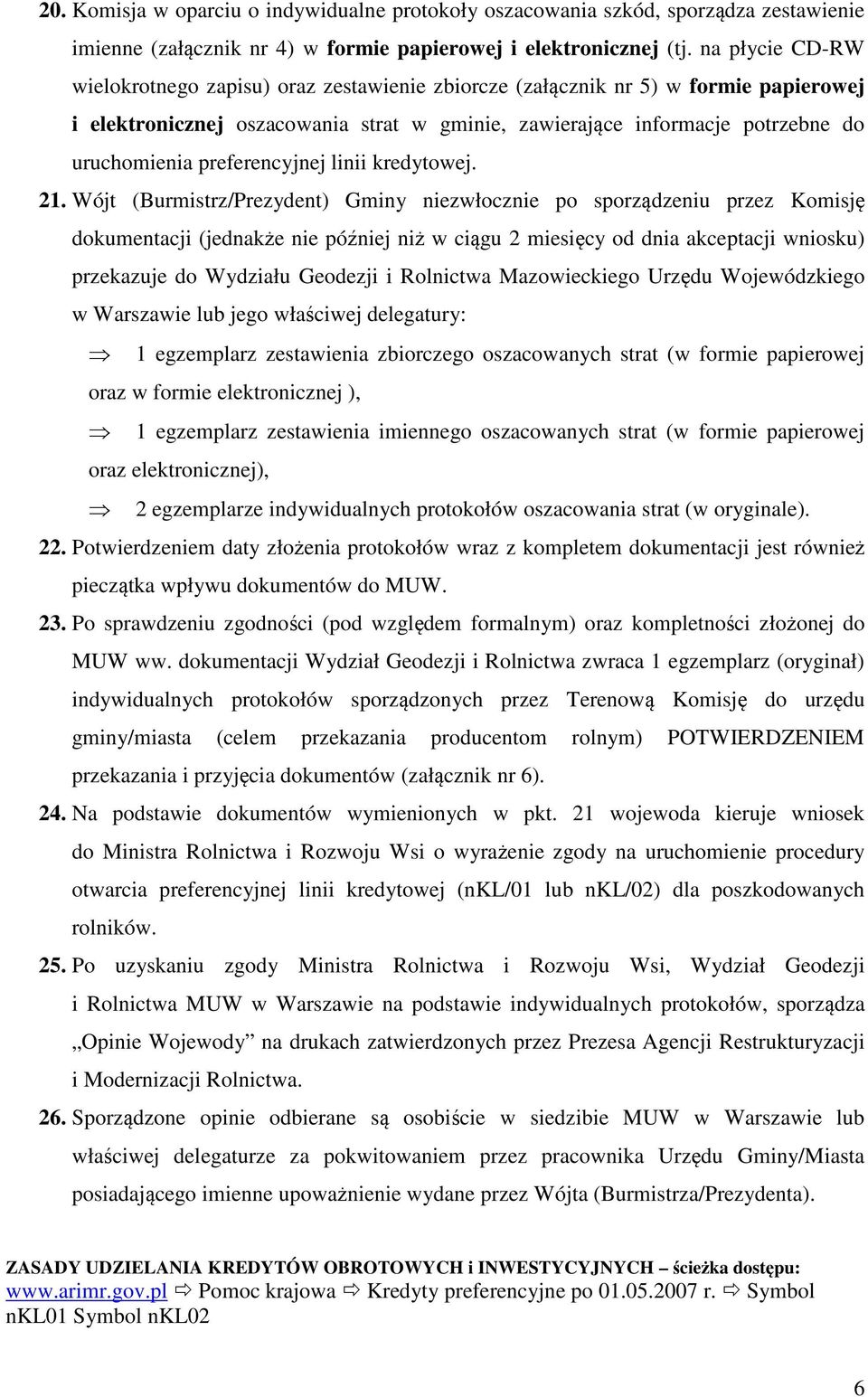 preferencyjnej linii kredytowej. 21.