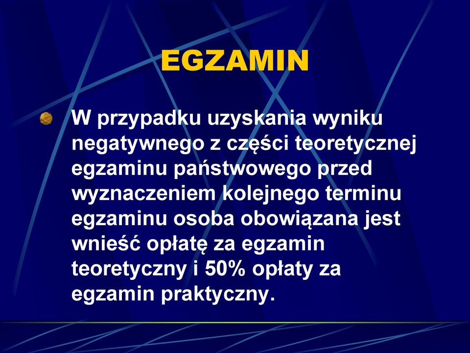 kolejnego terminu egzaminu osoba obowiązana jest wnieść