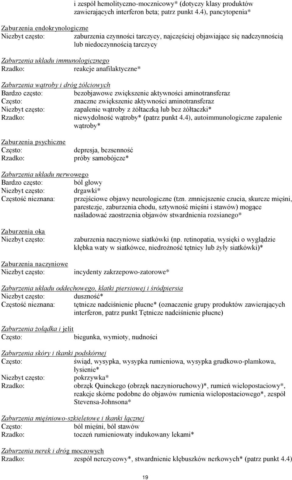 Rzadko: reakcje anafilaktyczne* Zaburzenia wątroby i dróg żółciowych Bardzo często: bezobjawowe zwiększenie aktywności aminotransferaz Często: znaczne zwiększenie aktywności aminotransferaz Niezbyt