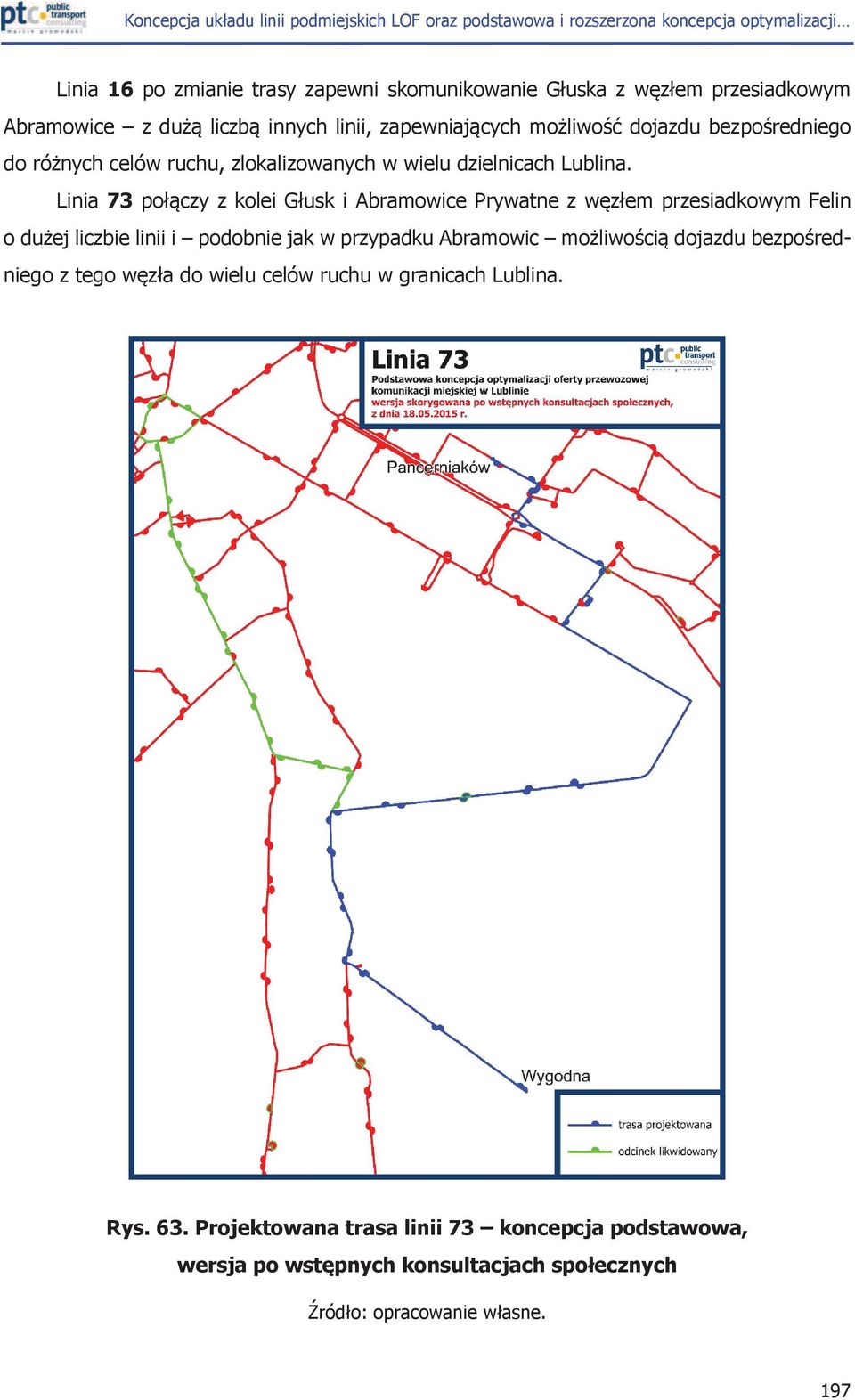 zlokalizowanych w wielu dzielnicach Lublina. Linia 73 po!$czy z kolei G!usk i Abramowice Prywatne z w#z!