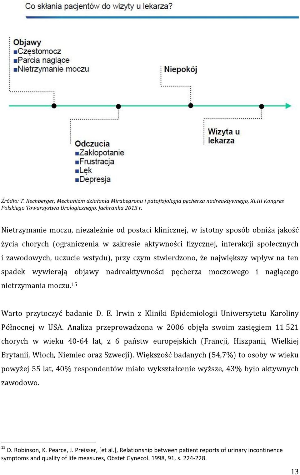 wstydu), przy czym stwierdzono, że największy wpływ na ten spadek wywierają objawy nadreaktywności pęcherza moczowego i naglącego nietrzymania moczu. 15 Warto przytoczyć badanie D. E.