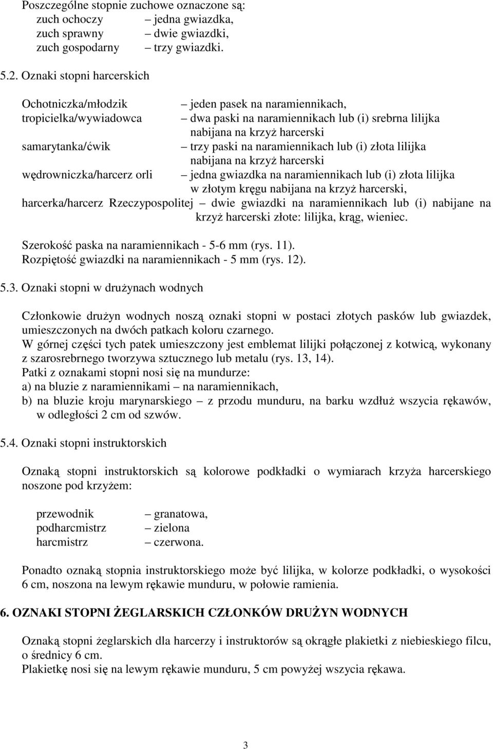 trzy paski na naramiennikach lub (i) złota lilijka nabijana na krzyŝ harcerski wędrowniczka/harcerz orli jedna gwiazdka na naramiennikach lub (i) złota lilijka w złotym kręgu nabijana na krzyŝ