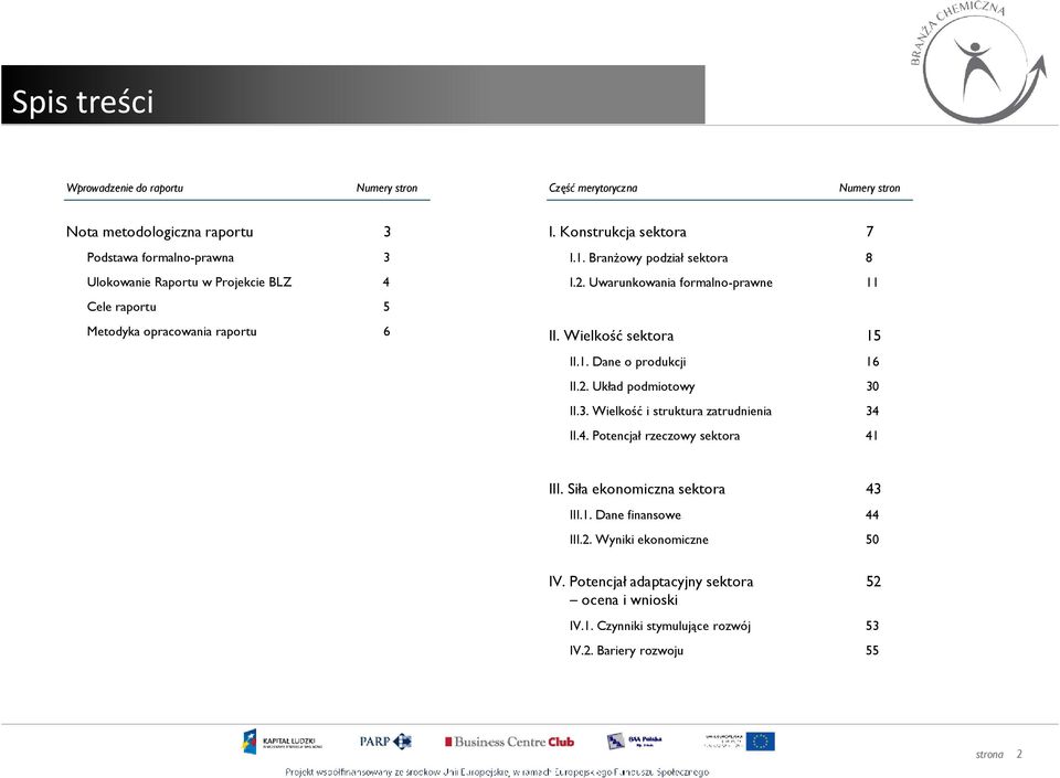 Wielkość sektora 15 II.1. Dane o produkcji 16 II.2. Układ podmiotowy 30 II.3. Wielkość i struktura zatrudnienia 34 II.4. Potencjał rzeczowy sektora 41 III.