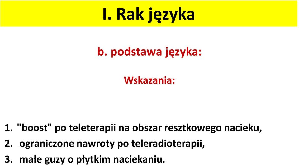 "boost" po teleterapii na obszar resztkowego