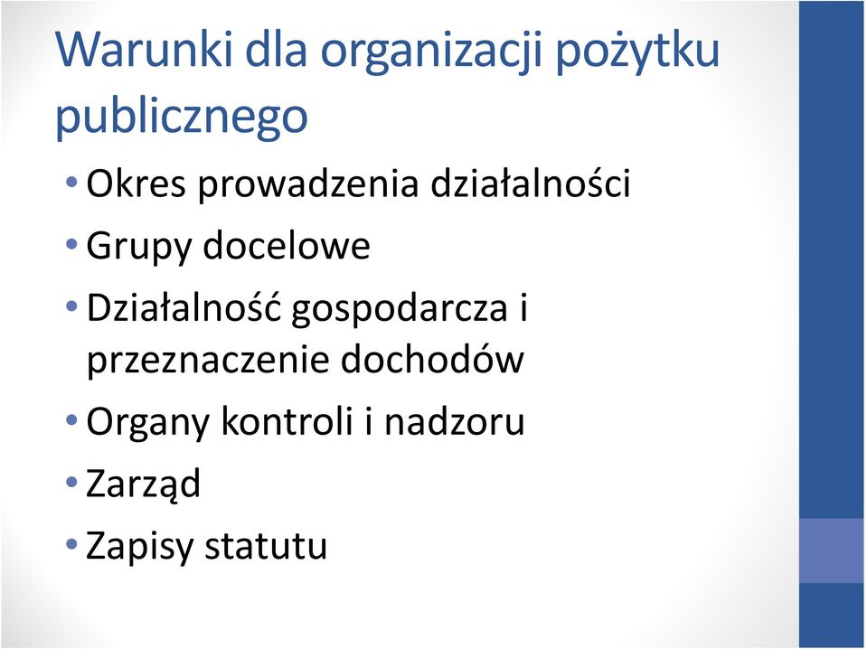 Działalność gospodarcza i przeznaczenie