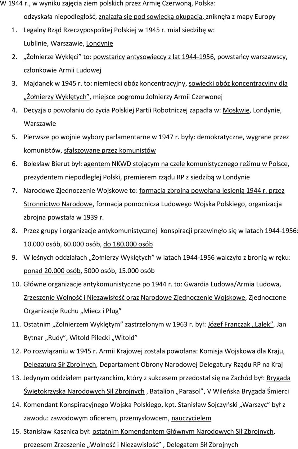 Żołnierze Wyklęci to: powstańcy antysowieccy z lat 1944-1956, powstańcy warszawscy, członkowie Armii Ludowej 3. Majdanek w 1945 r.