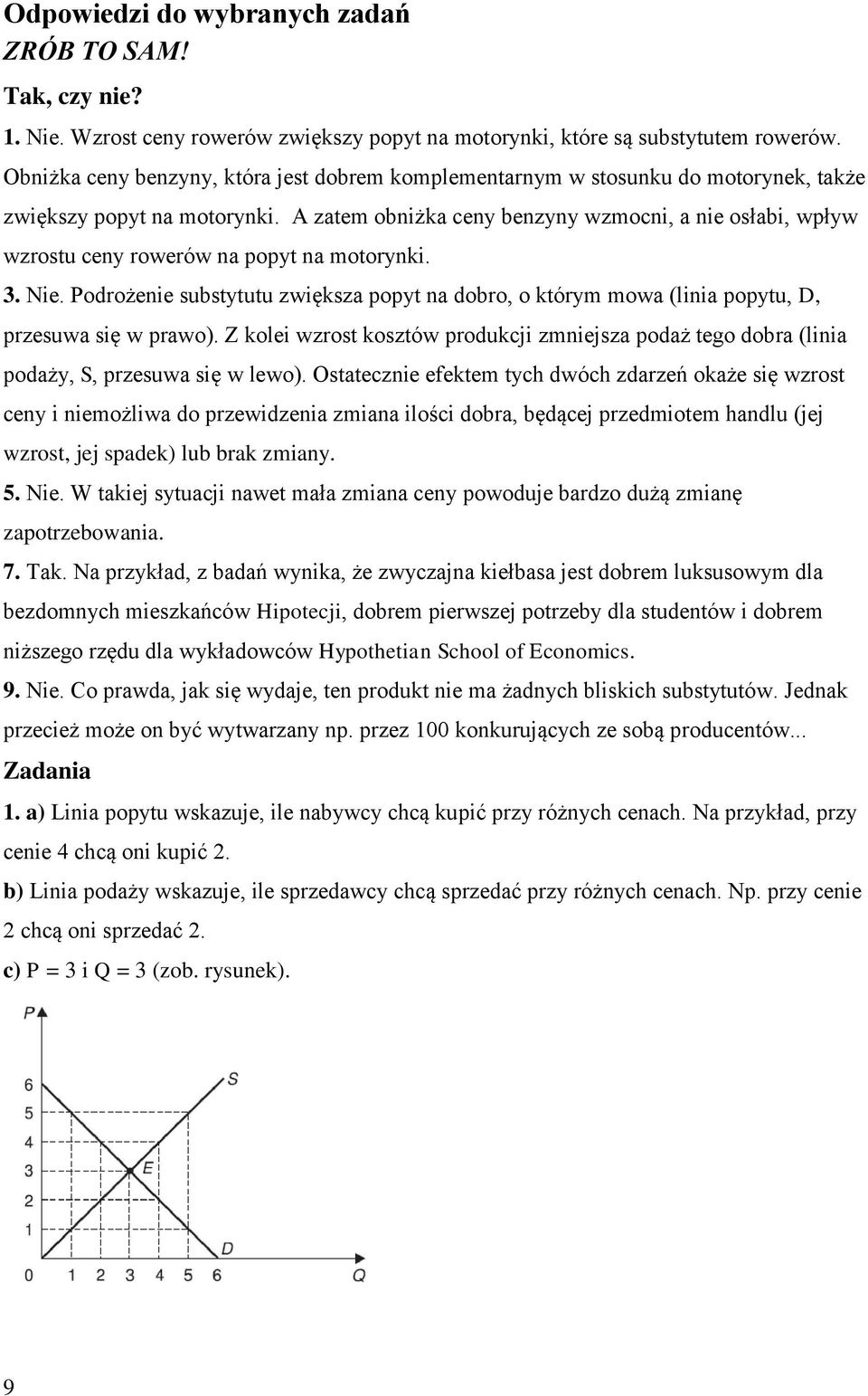 A zatem obniżka ceny benzyny wzmocni, a nie osłabi, wpływ wzrostu ceny rowerów na popyt na motorynki. 3. Nie.