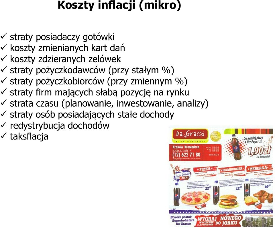 zmiennym %) straty firm mających słabą pozycję na rynku strata czasu (planowanie,