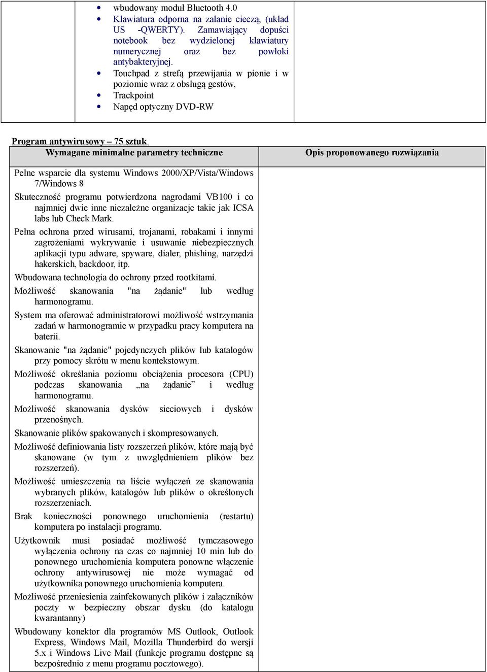 rozwiązania Pełne wsparcie dla systemu Windows 2000/XP/Vista/Windows 7/Windows 8 Skuteczność programu potwierdzona nagrodami VB100 i co najmniej dwie inne niezależne organizacje takie jak ICSA labs