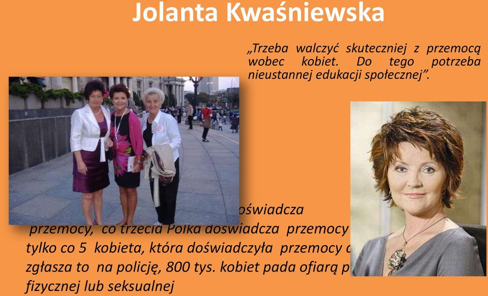 W Polsce, co 40 sekund kobieta doświadcza przemocy, co trzecia Polka doświadcza przemocy