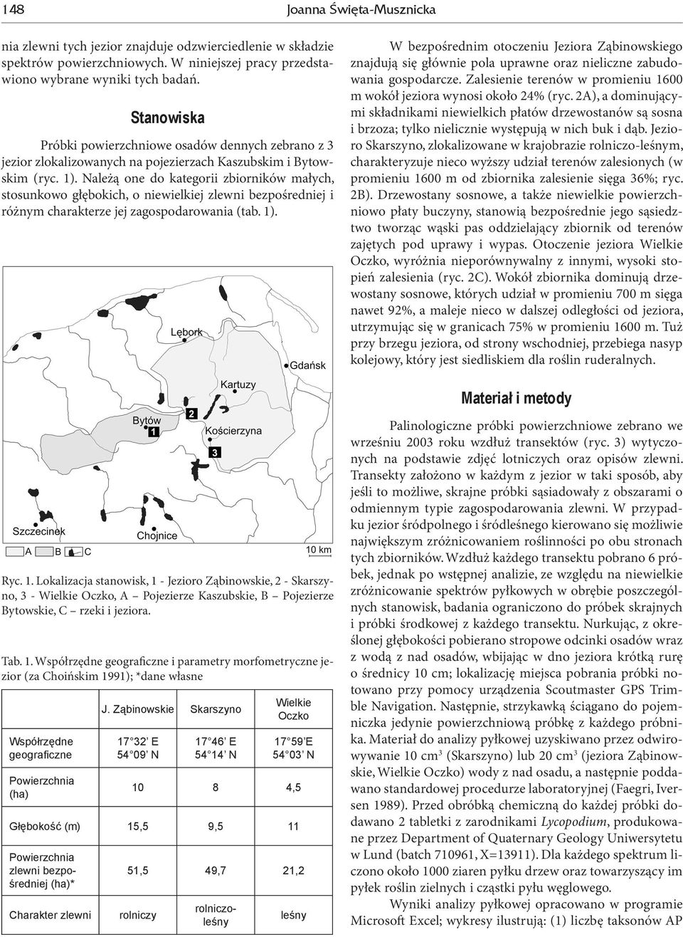 Należą one do kategorii zbiorników małych, stosunkowo głębokich, o niewielkiej zlewni bezpośredniej i różnym charakterze jej zagospodarowania (tab. 1).