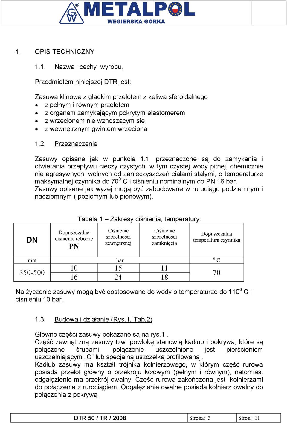 wewnętrznym gwintem wrzeciona 1.