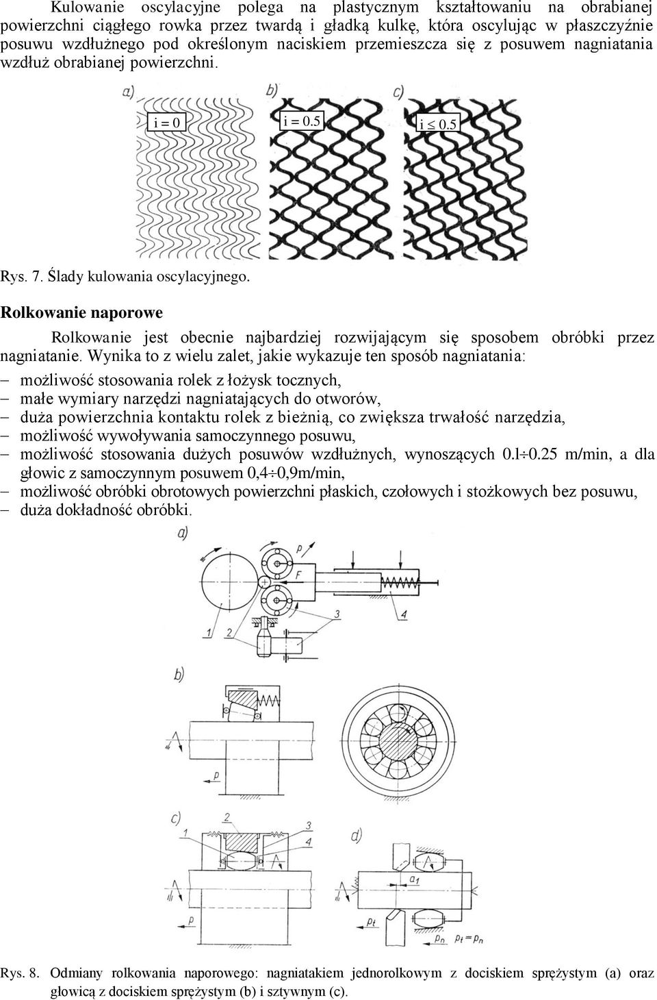 Rolkowanie naporowe Rolkowanie jest obecnie najbardziej rozwijającym się sposobem obróbki przez nagniatanie.