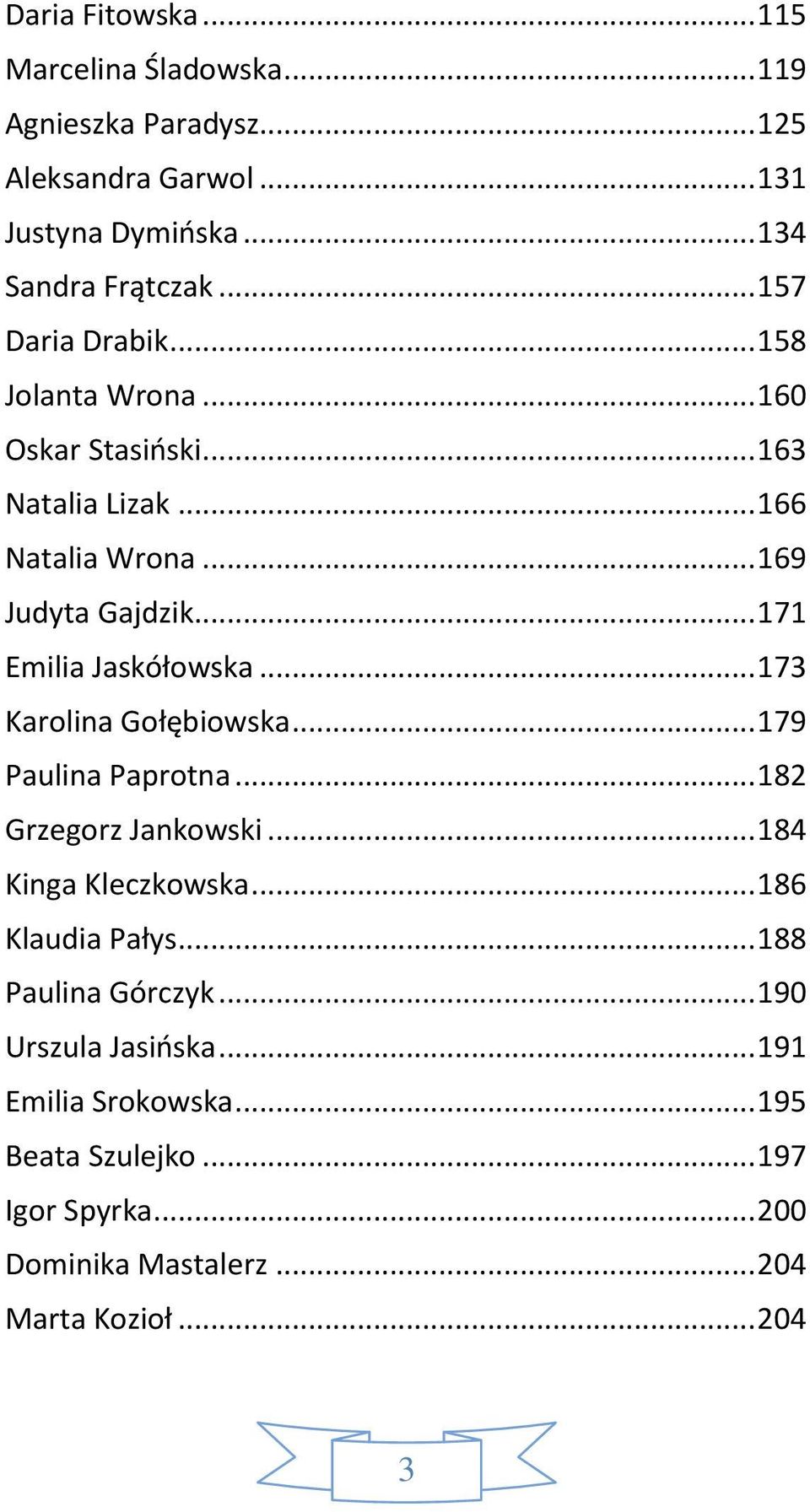 .. 171 Emilia Jaskółowska... 173 Karolina Gołębiowska... 179 Paulina Paprotna... 182 Grzegorz Jankowski... 184 Kinga Kleczkowska.