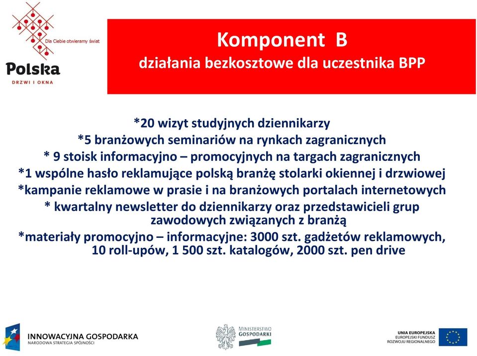 *kampanie reklamowe w prasie i na branżowych portalach internetowych * kwartalny newsletter do dziennikarzy oraz przedstawicieli grup