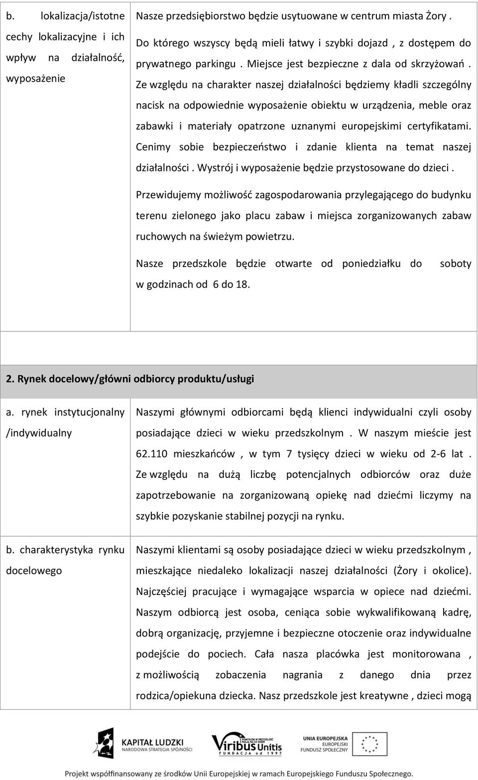 Ze względu na charakter naszej działalności będziemy kładli szczególny nacisk na odpowiednie wyposażenie obiektu w urządzenia, meble oraz zabawki i materiały opatrzone uznanymi europejskimi