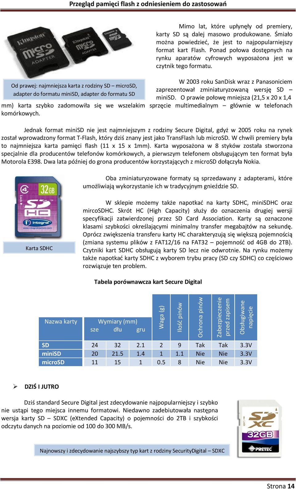 W 2003 roku SanDisk wraz z Panasoniciem zaprezentował zminiaturyzowaną wersję SD minisd.