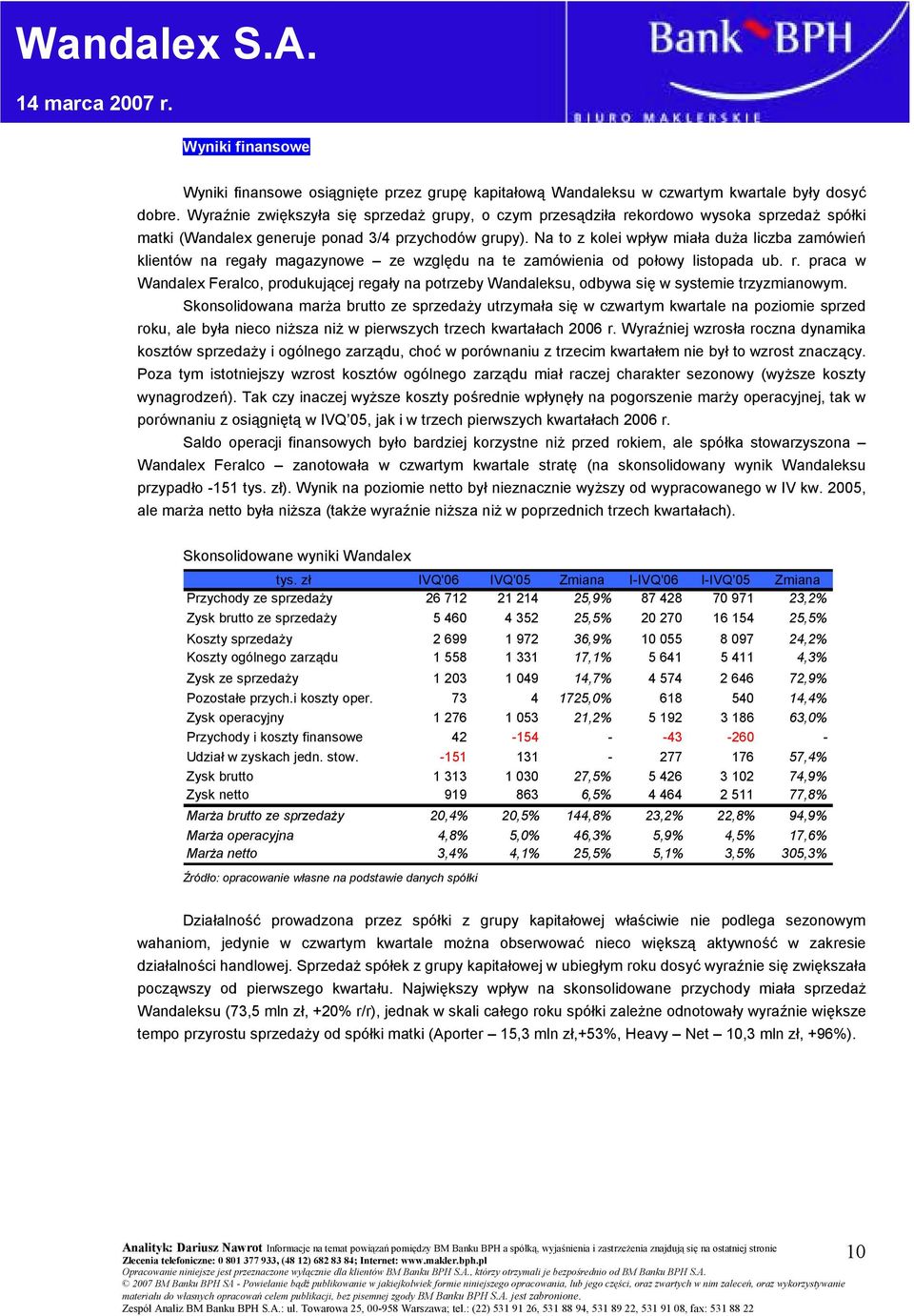 Na to z kolei wpływ miała duża liczba zamówień klientów na regały magazynowe ze względu na te zamówienia od połowy listopada ub. r. praca w Wandalex Feralco, produkującej regały na potrzeby Wandaleksu, odbywa się w systemie trzyzmianowym.