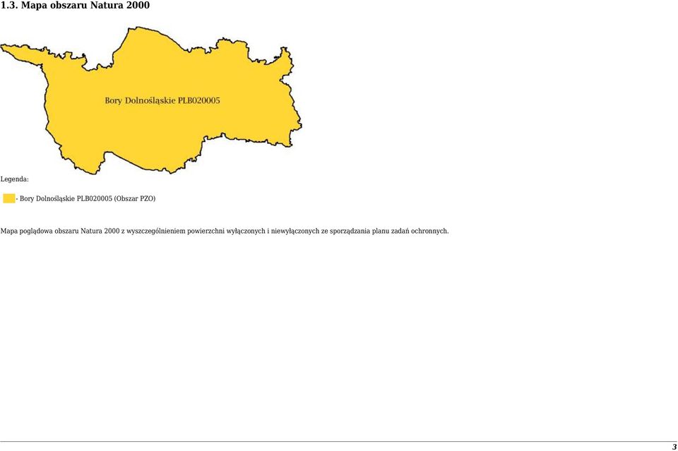 obszaru Natura 2000 z wyszczególnieniem powierzchni