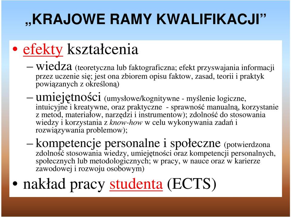 narzędzi i instrumentow); zdolność do stosowania wiedzy i korzystania z know-how w celu wykonywania zadań i rozwiązywania problemow); kompetencje personalne i społeczne (potwierdzona