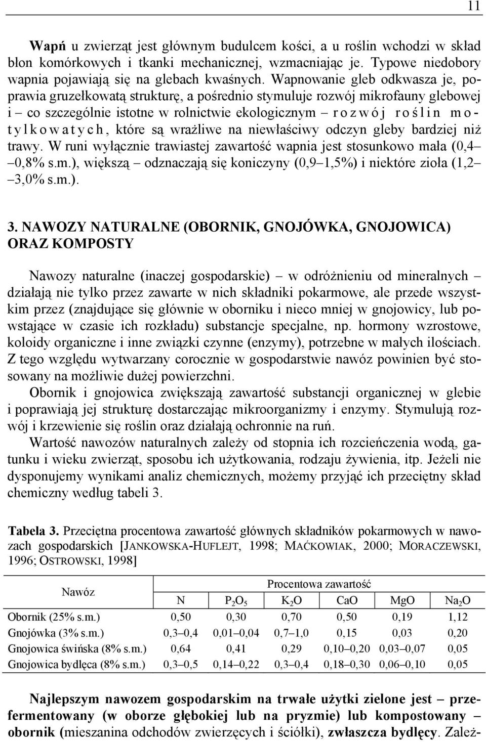 które są wrażliwe na niewłaściwy odczyn gleby bardziej niż trawy. W runi wyłącznie trawiastej zawartość wapnia jest stosunkowo ma