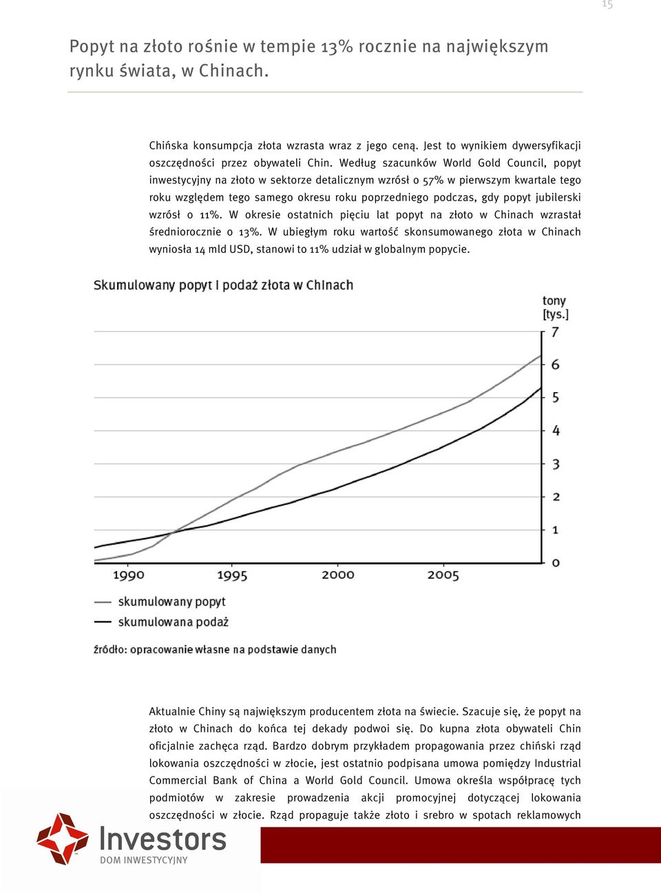 Według szacunków World Gold Council, popyt inwestycyjny na złoto w sektorze detalicznym wzrósł o 57% w pierwszym kwartale tego roku względem tego samego okresu roku poprzedniego podczas, gdy popyt