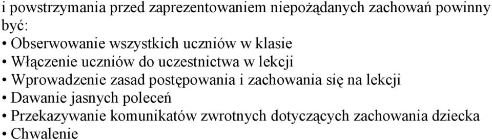 lekcji Wprowadzenie zasad postępowania i zachowania się na lekcji Dawanie