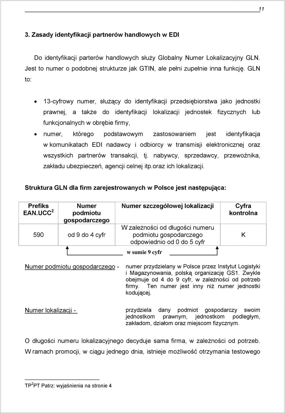 GLN to: 13-cyfrowy numer, służący do identyfikacji przedsiębiorstwa jako jednostki prawnej, a także do identyfikacji lokalizacji jednostek fizycznych lub funkcjonalnych w obrębie firmy, numer,