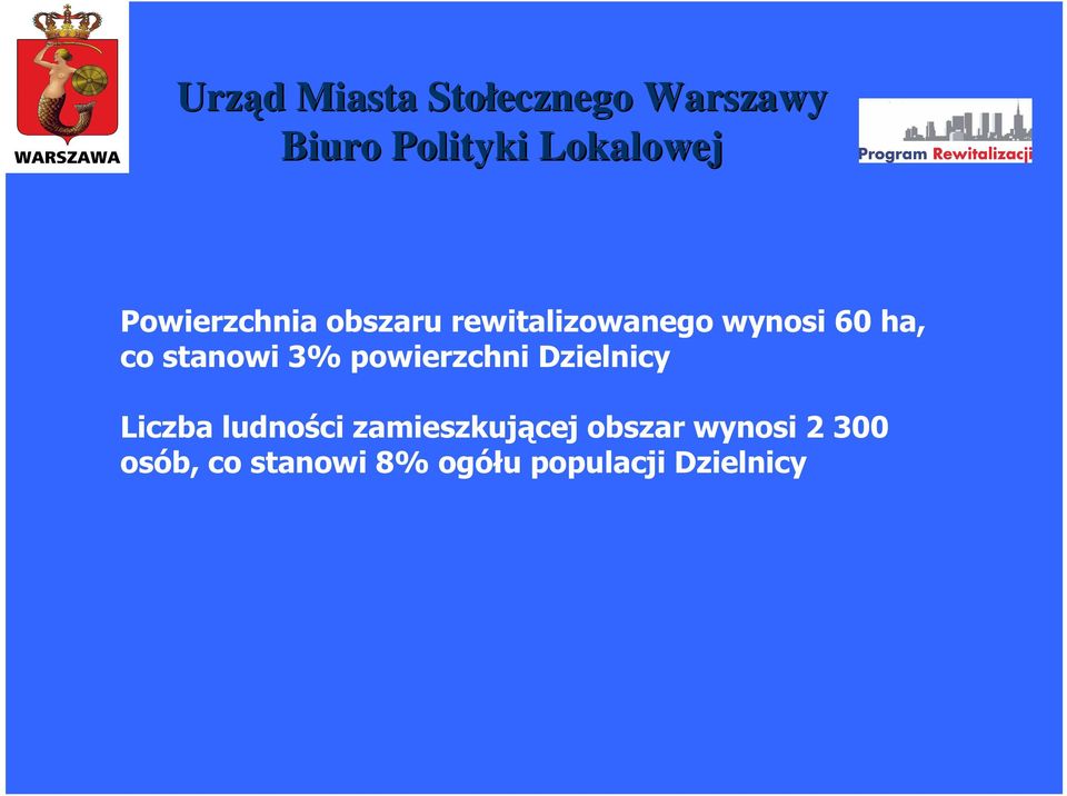 Liczba ludności zamieszkującej obszar wynosi