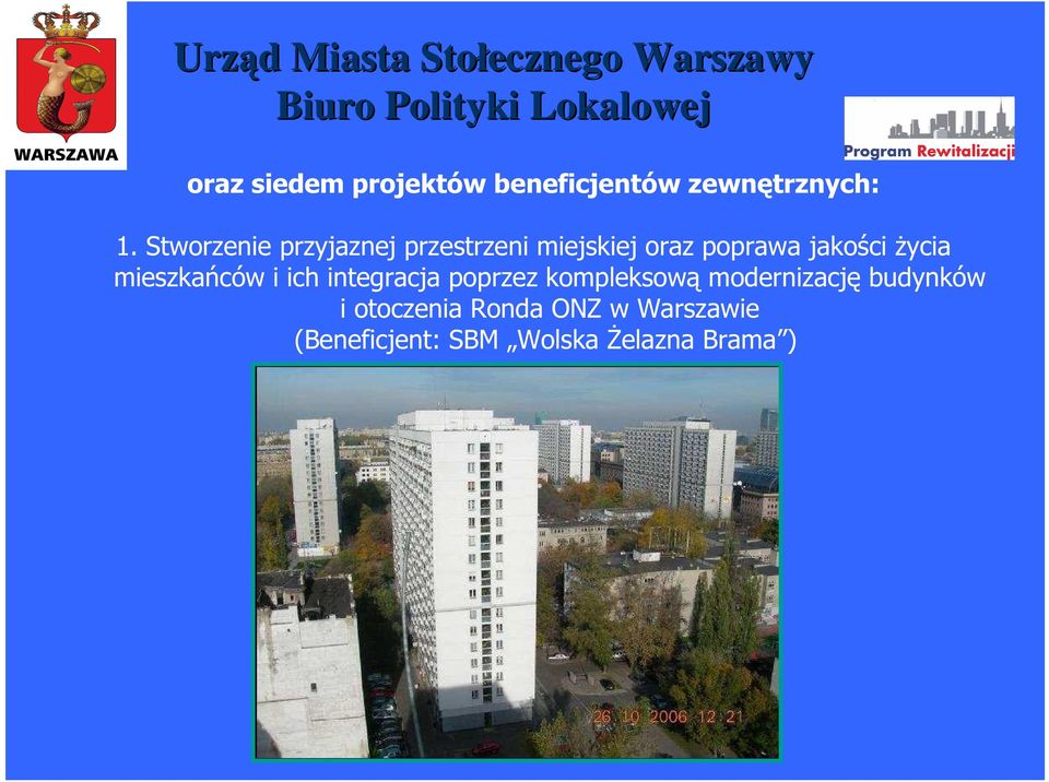 Ŝycia mieszkańców i ich integracja poprzez kompleksową modernizację