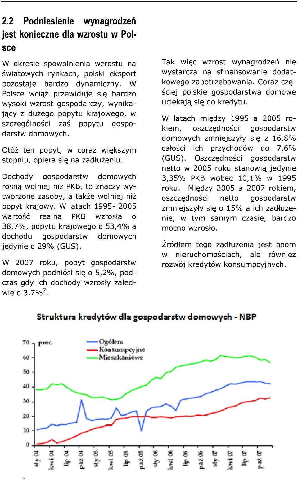 Otóż ten popyt, w coraz większym stopniu, opiera się na zadłużeniu. Dochody gospodarstw domowych rosną wolniej niż PKB, to znaczy wytworzone zasoby, a także wolniej niż popyt krajowy.