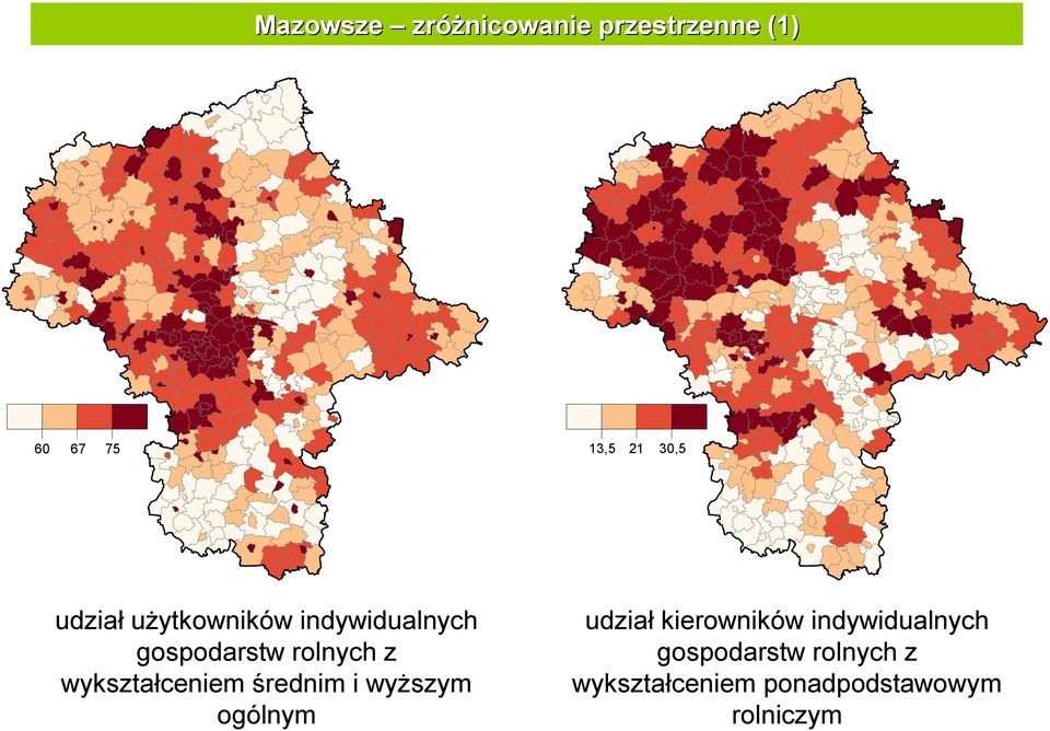 wykształceniem średnim i wyższym ogólnym udział kierowników