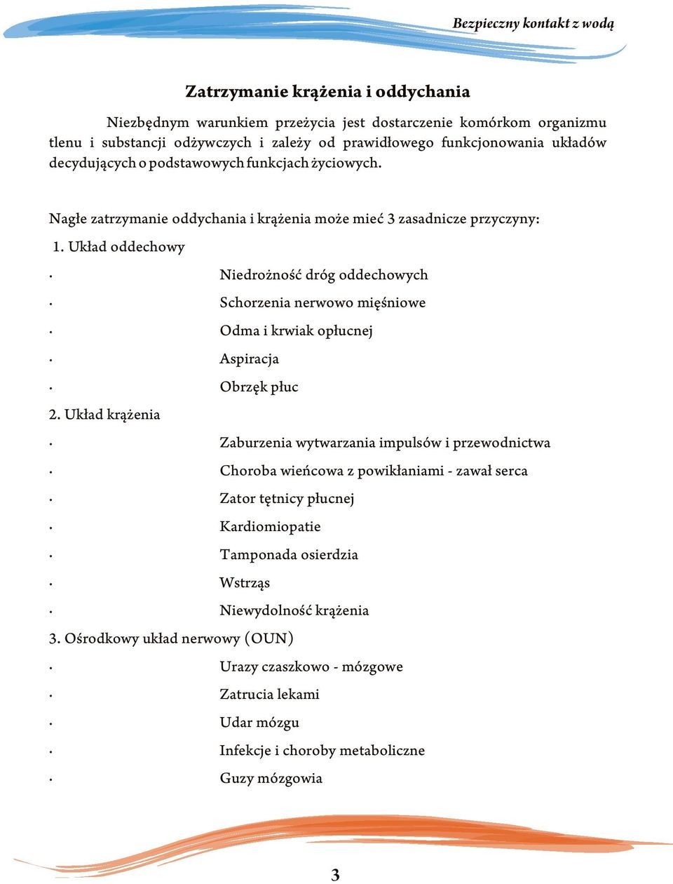 Uk³ad oddechowy Niedro noœæ dróg oddechowych Schorzenia nerwowo miêœniowe Odma i krwiak op³ucnej Aspiracja Obrzêk p³uc 2.