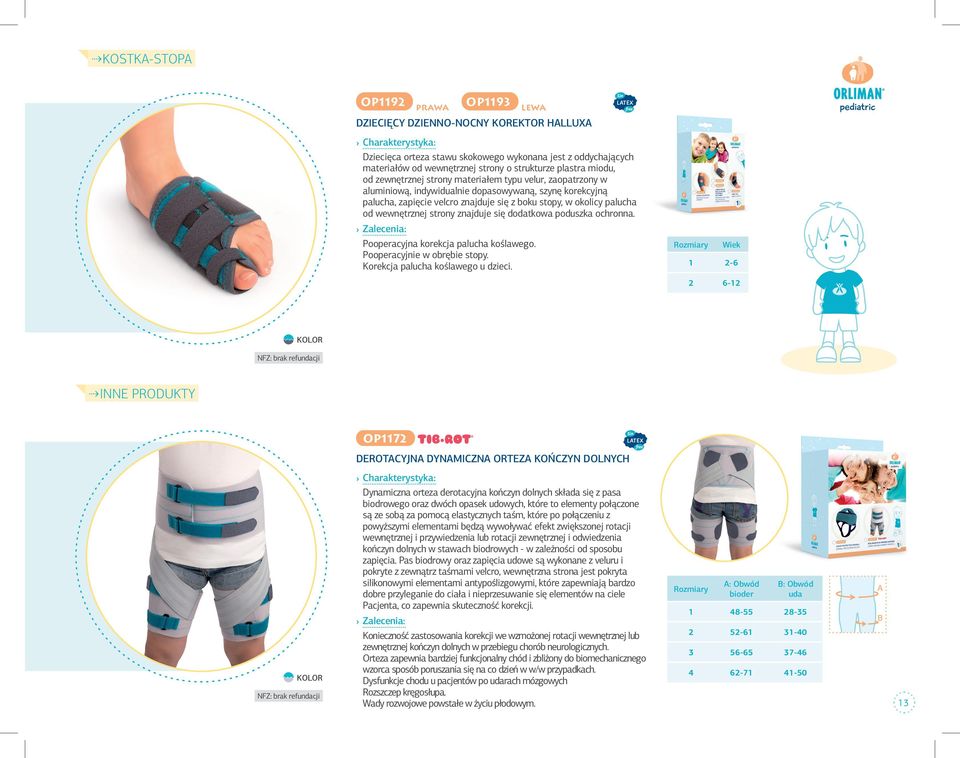 wewnętrznej strony znajduje się dodatkowa poduszka ochronna. Pooperacyjna korekcja palucha koślawego. Pooperacyjnie w obrębie stopy. Korekcja palucha koślawego u dzieci.