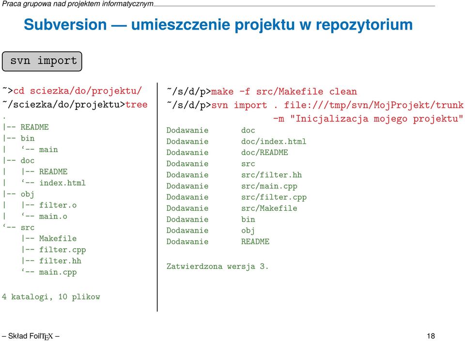 file:///tmp/svn/mojprojekt/trunk -m "Inicjalizacja mojego projektu" Dodawanie Dodawanie Dodawanie Dodawanie Dodawanie Dodawanie Dodawanie Dodawanie Dodawanie