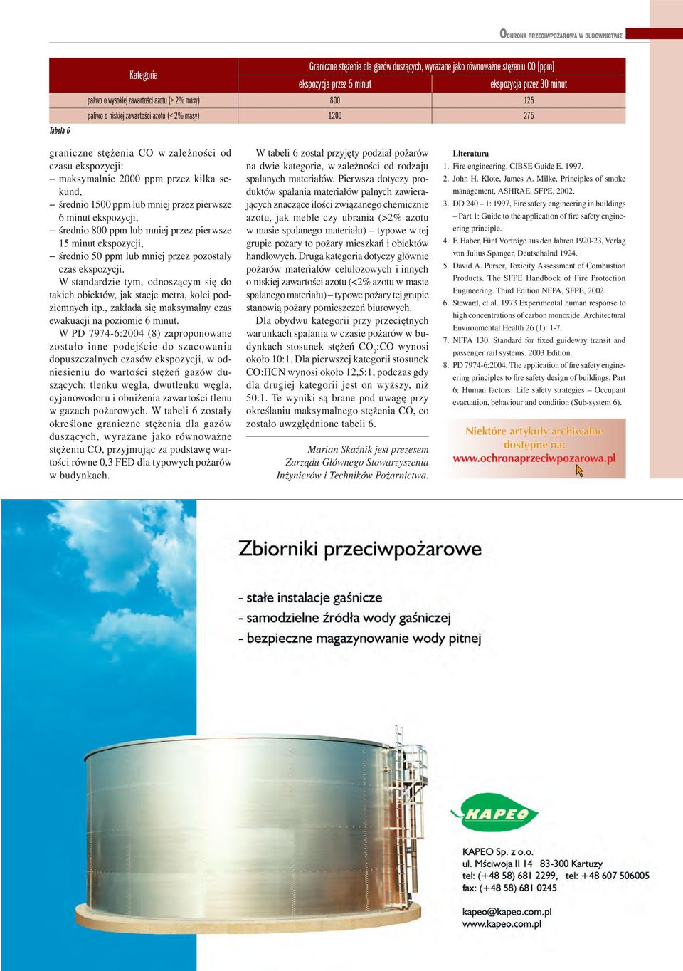 średnio 1500 ppm lub mniej przez pierwsze 6 minut ekspozycji, średnio 800 ppm lub mniej przez pierwsze 15 minut ekspozycji, średnio 50 ppm lub mniej przez pozostały czas ekspozycji.